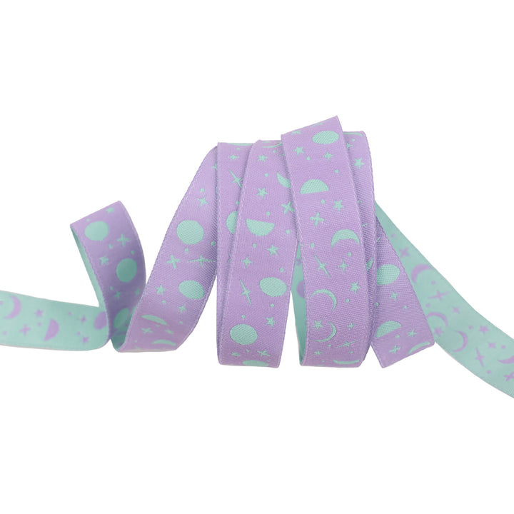 True Colors 2025 - Space Sprinkles in Frozen Berry - 5/8" width - by Tula Pink - 15 Yard Spool