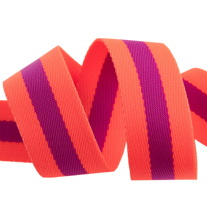 2yd Watermelon and Plum - 1.5" Nylon Webbing - by Tula Pink - PRO 6pk