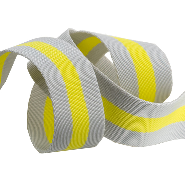 Soft Grey and Neon - 1.5" Nylon Webbing - by Tula Pink - 16 Yard Spool