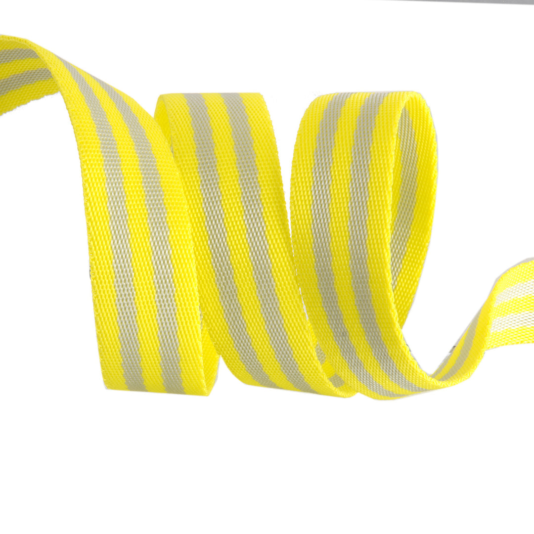 2yd Grey/Neon Yellow - 1" Nylon Webbing - by Tula Pink - PRO 6PK