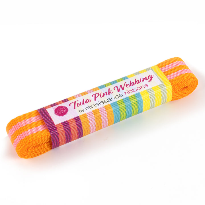 2yd Pink/Orange - 1" Nylon Webbing - by Tula Pink - PRO 6PK