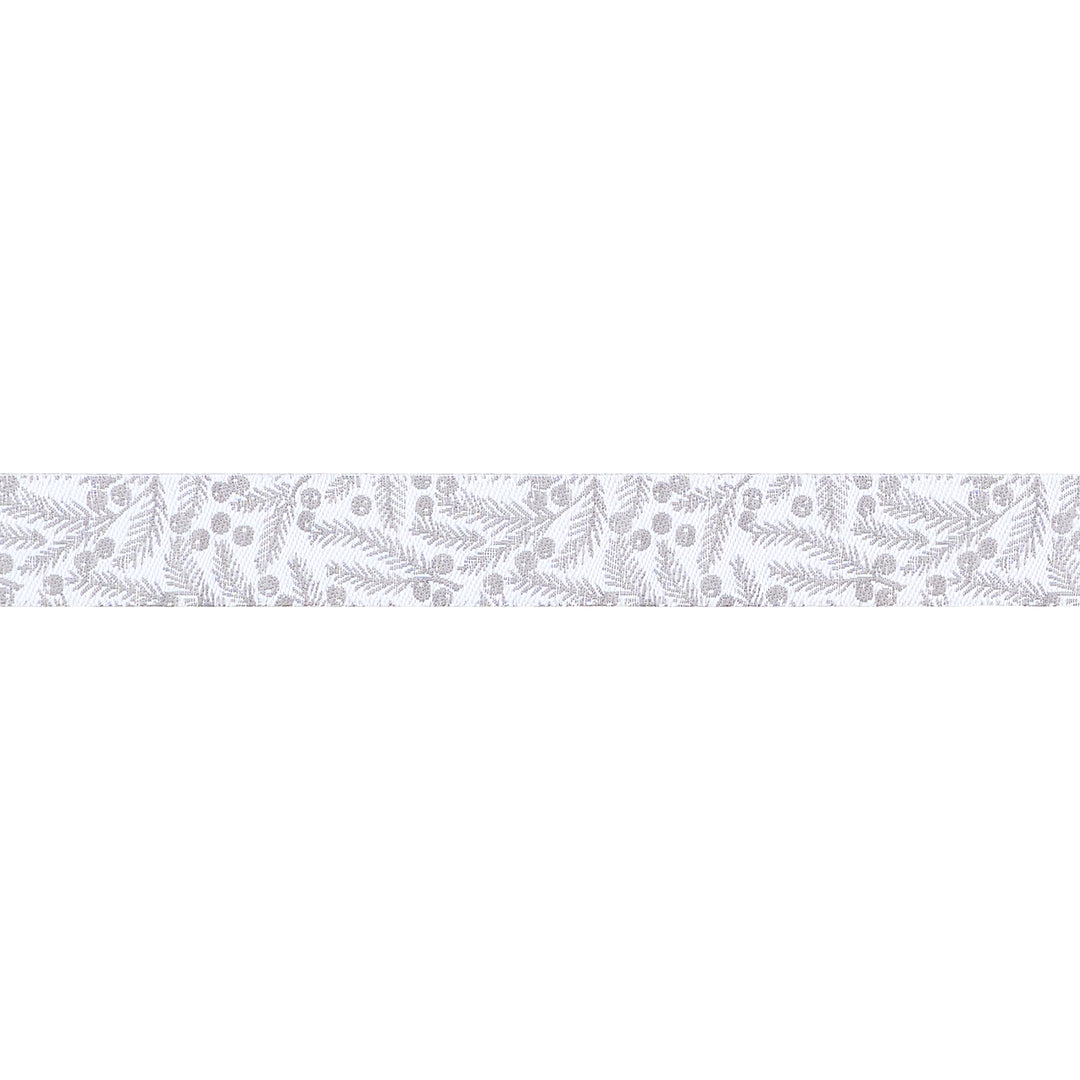 Berry and Pine - Pine Needles in Snow - 5/8" width - by Lella Boutique - 15 Yard Spool