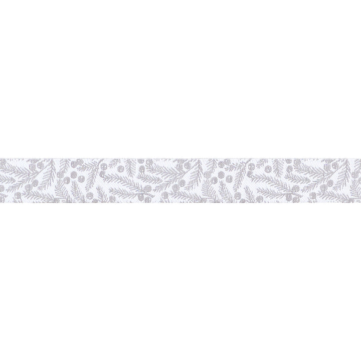 Berry and Pine - Pine Needles in Snow - 5/8" width - by Lella Boutique - 15 Yard Spool