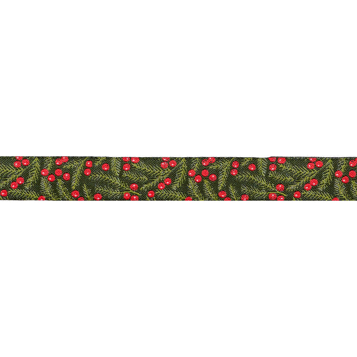 Berry and Pine - Pine Needles in Forest - 5/8" width - by Lella Boutique - 15 Yard Spool