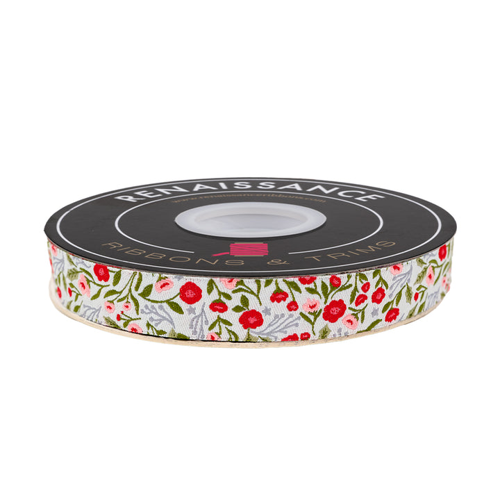 Berry and Pine - Christmas Posies in Winter - 5/8" width - by Lella Boutique - 15 Yard Spool