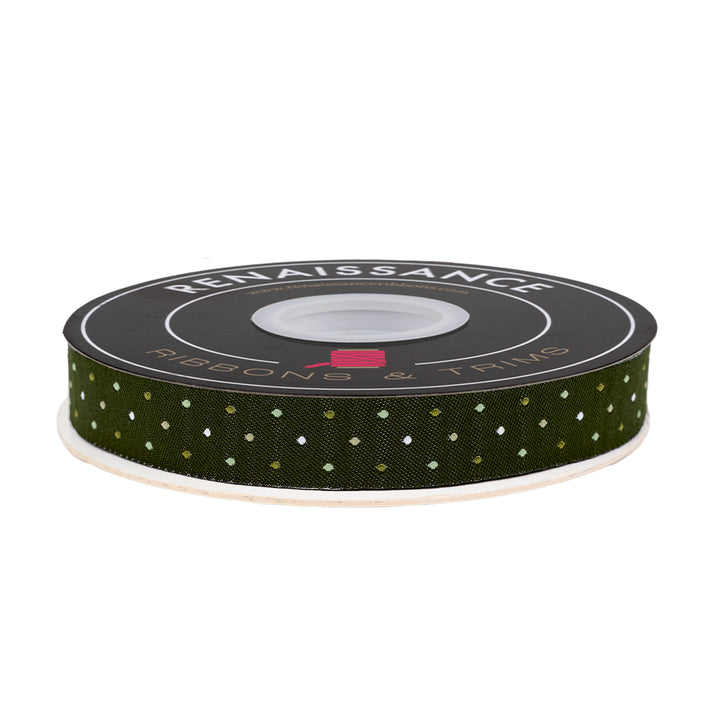 Berry and Pine - Magic Dot in Forest - 5/8" width - by Lella Boutique - 15 Yard Spool