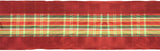 Wide Satin and Plaid French Wired Ribbon-Holiday