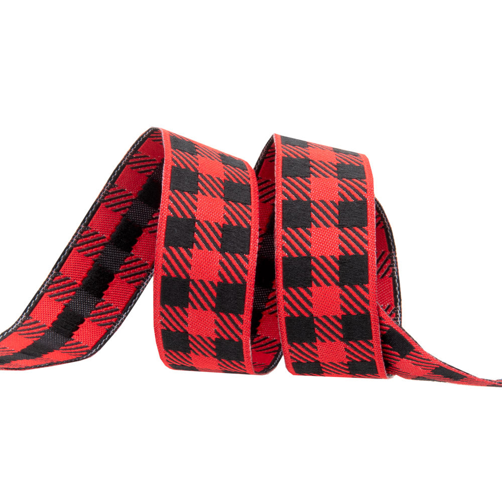 Gingham Red and Black-7/8"