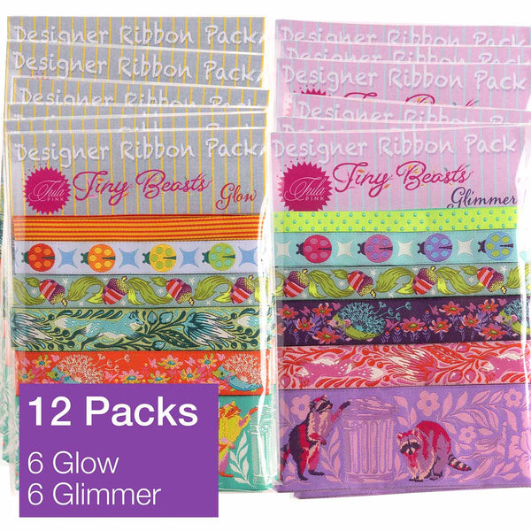 Ribbon Packs Tiny Beasts Glow & Glimmer - 6 packs each