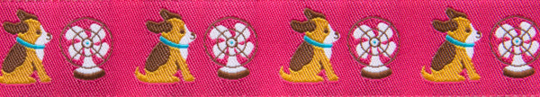 Chili Dog on Pink - 7/8" width - by Jessica Jones - 27 Yard Spool