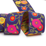 Suzani Flowers Ribbon by LFN Textiles - 7/8"