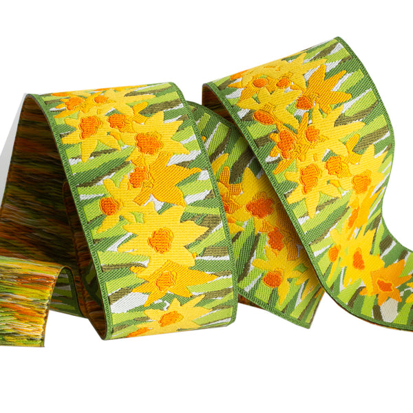 Artistic Daffodil Ribbon by LFN Textiles - 1 1/2"