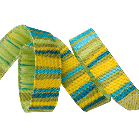 Green Fanciful Stripes by Odile Bailloeul- 3/8"