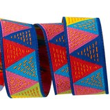 Triangles Pink Blue Yellow - 7/8" - Odile Bailloeul