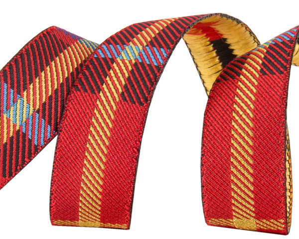 Red woven 5/8" Plaid by Jessica Jones