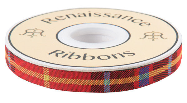 Red woven 5/8" Plaid by Jessica Jones
