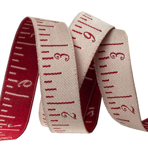 Tape Measure French Pearl & Red - 5/8" - French General