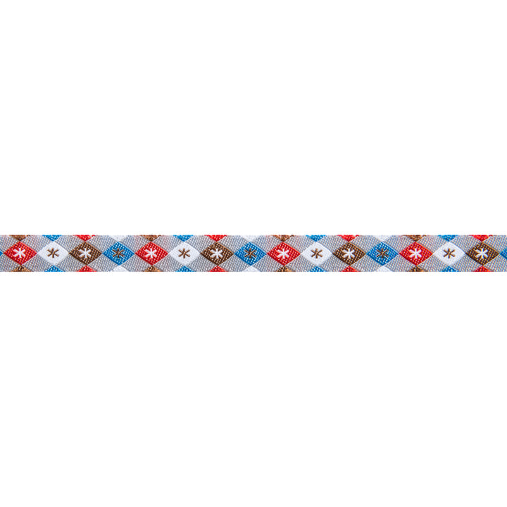 Argyle and Stars on Gray - 3/8" width - by Jessica Jones - 27 Yard Spool