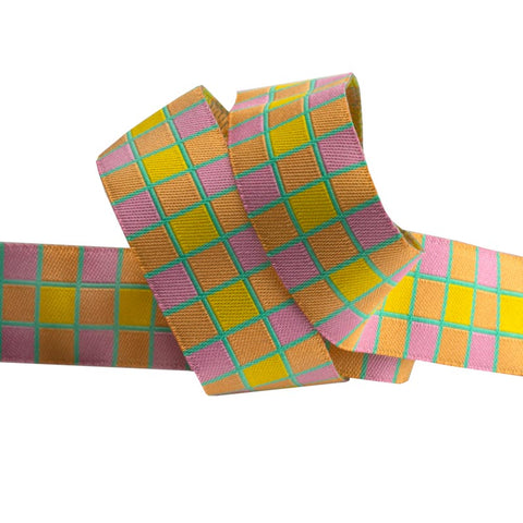 Checkerboard Pink & Yellow - 7/8" - Kaffe Fassett