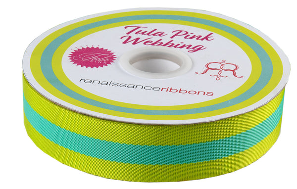 Lime and Turquoise - 1.5"-Tula Pink Webbing
