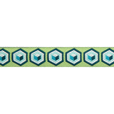 Hexagon Ribbon Trim Green & Blue - 7/8"