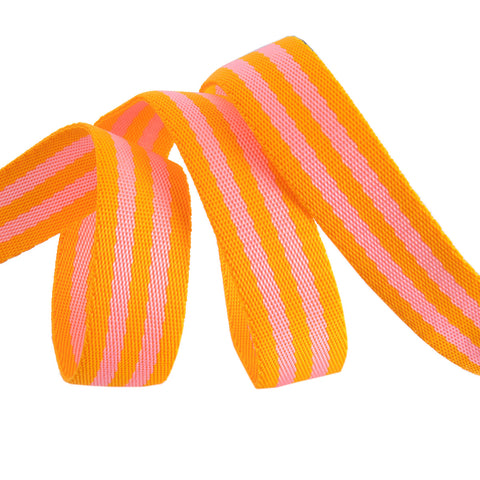 Pink/Orange- 1"- Tula Pink Webbing