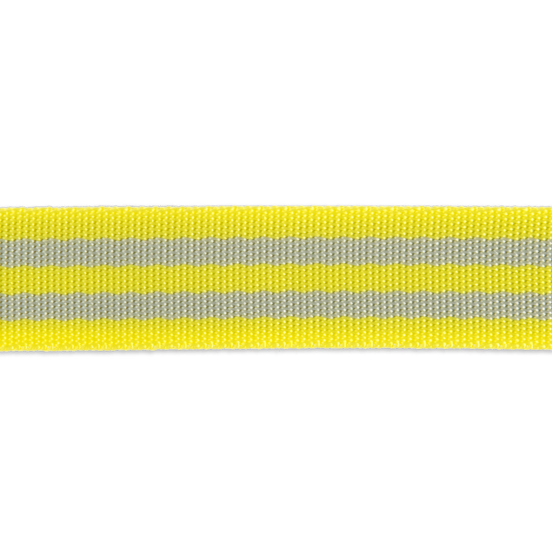 Grey/Neon Yellow - 1" Nylon Webbing - by Tula Pink - 16 Yard Spool