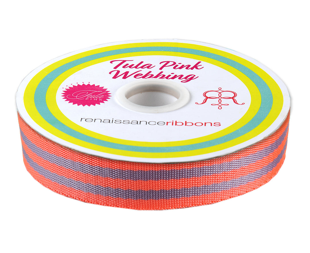 Lavender/Pink - 1" Nylon Webbing - by Tula Pink - 16 Yard Spool