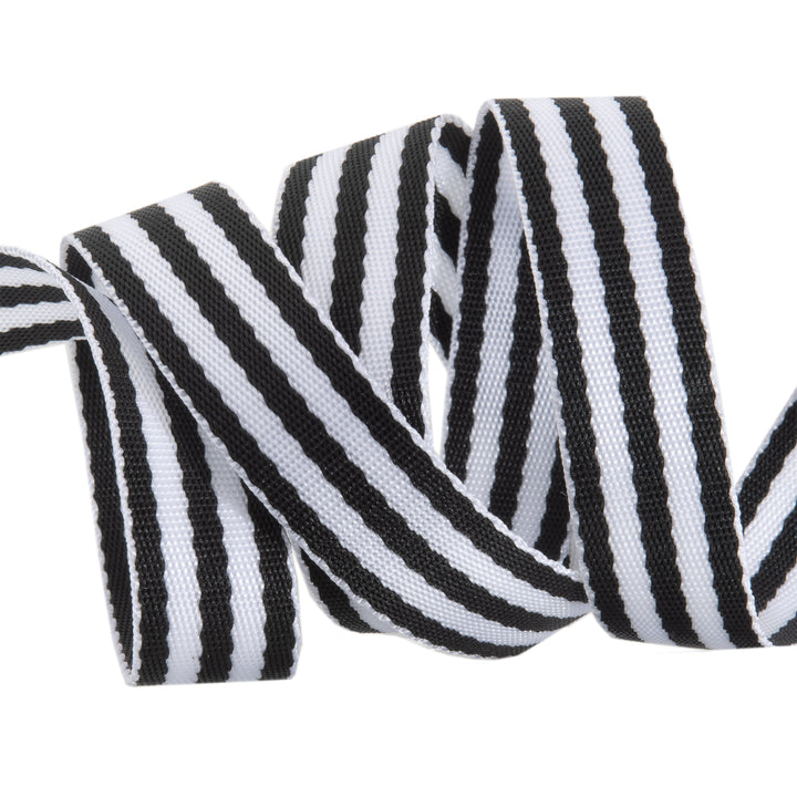 Black/White - 1" Nylon Webbing - by Tula Pink - 16 Yard Spool